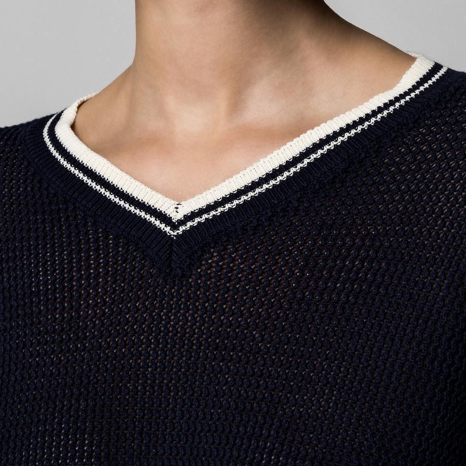 Marella MLSFESTOSO Pull col V avec poignets rayés  