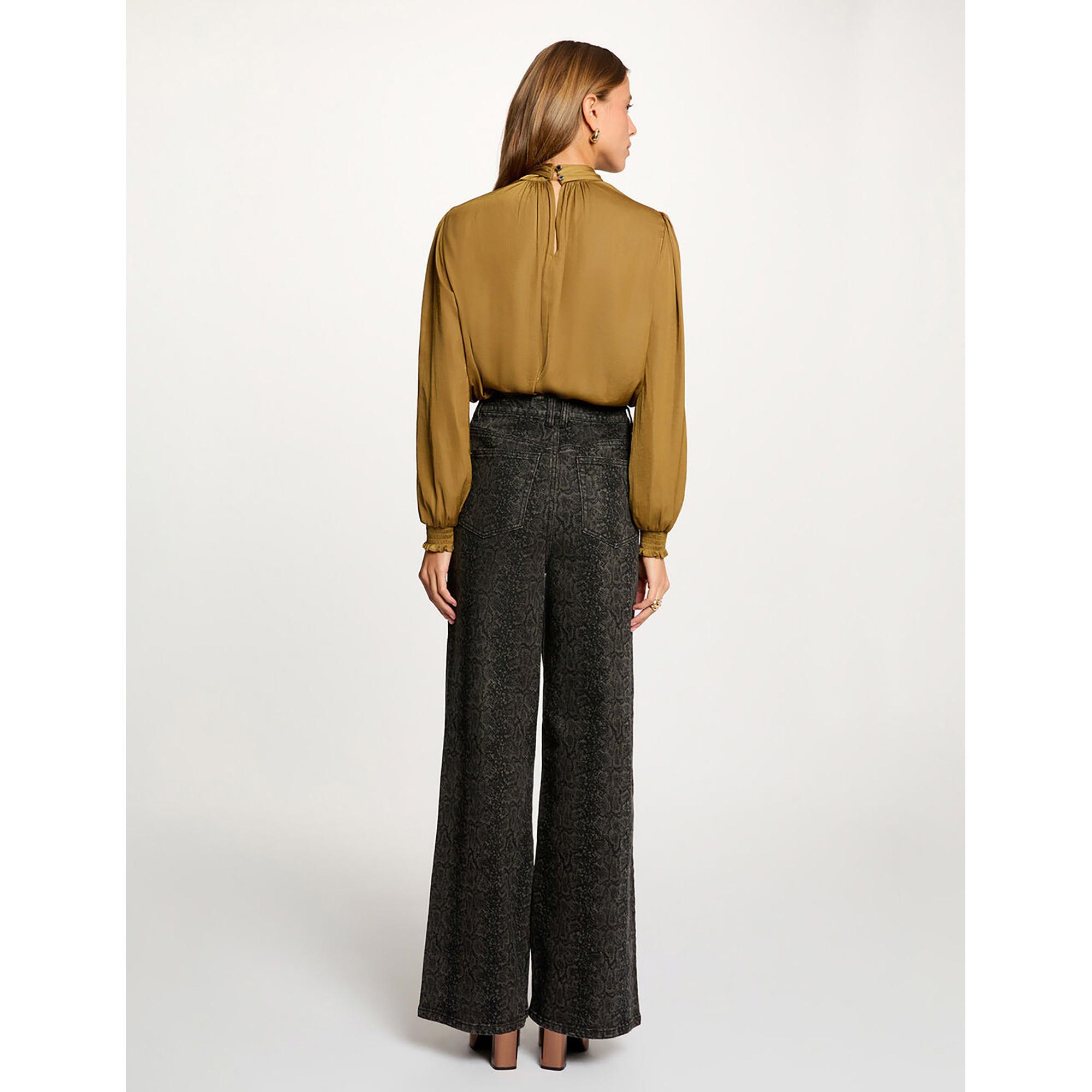 MORGAN Langarmbluse mit Schleifenkragen  