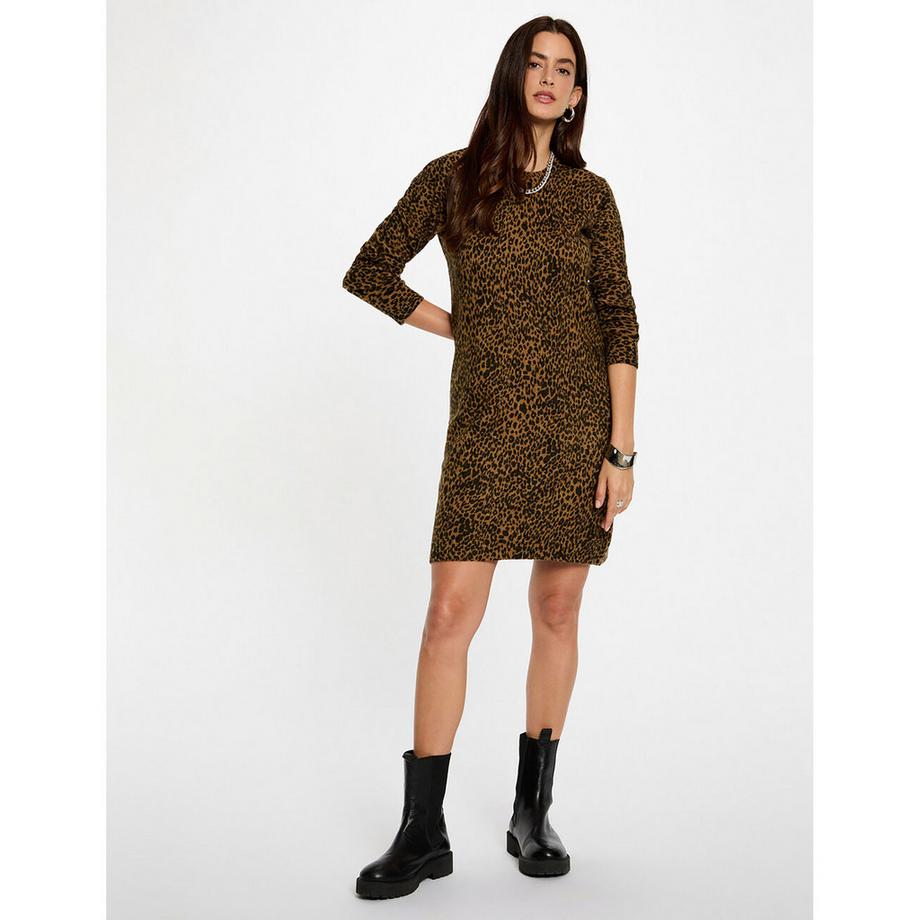 MORGAN Vestito Mini Maniche Lunghe Stampa Leopardata  