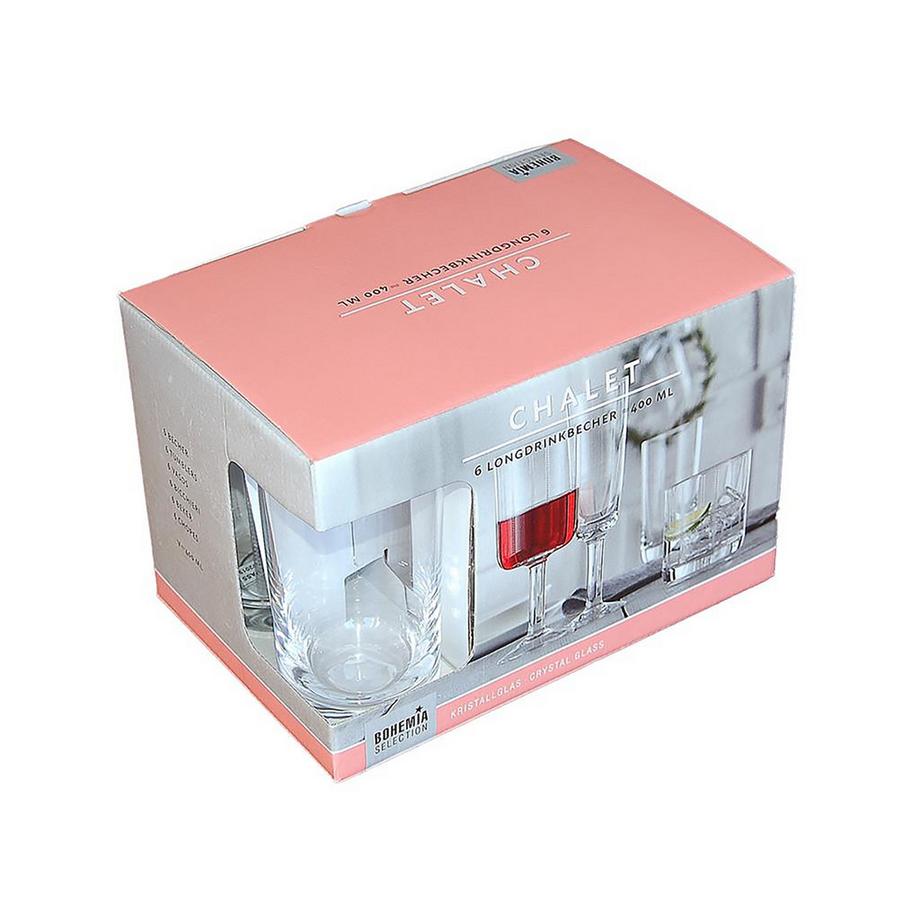 BOHEMIA Cristal Longdrinkglas, 6 Stück Chalet 