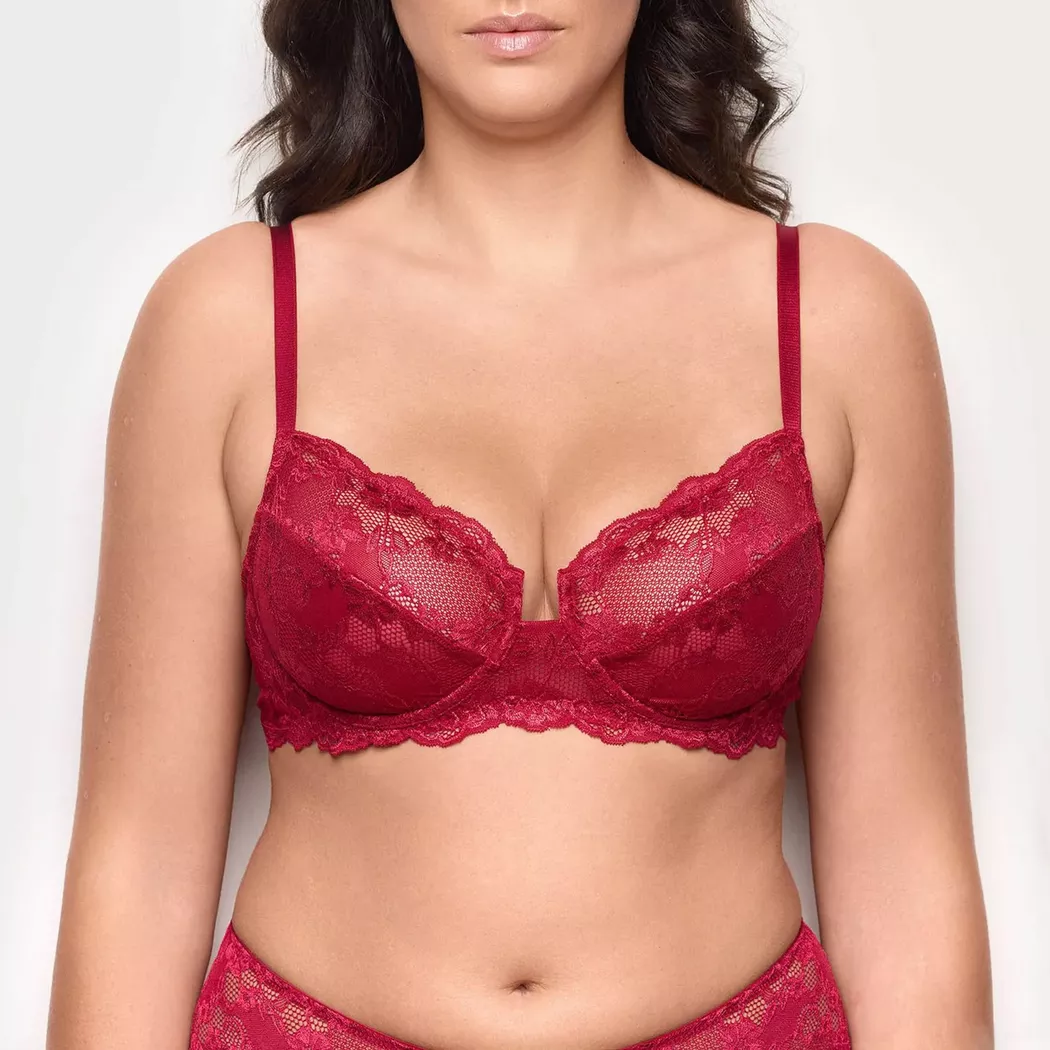 Yamamay - Balconette-BH mit Trägern, für Damen, Rot Größe 75B