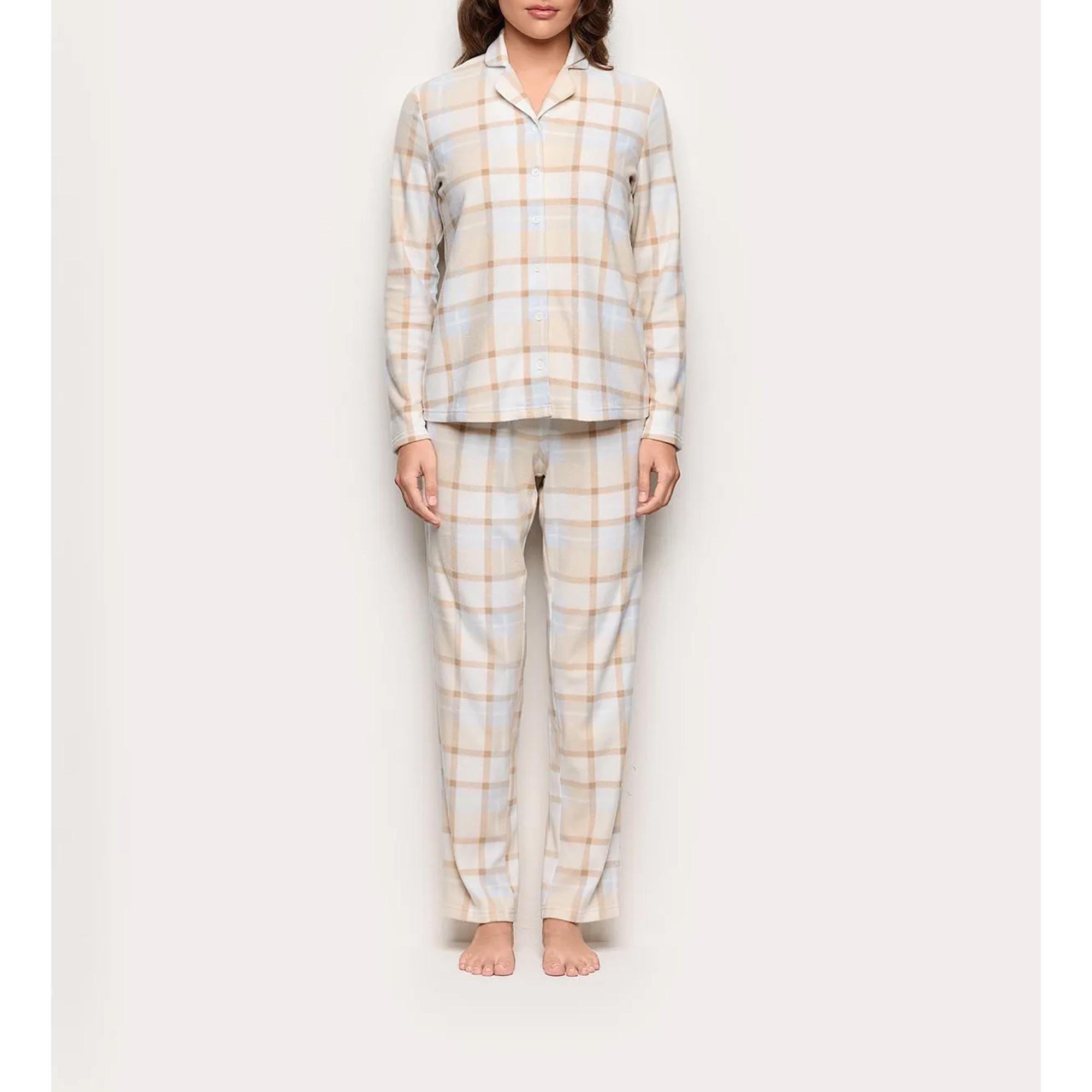 Yamamay Pigiama in Pile a Quadri Maniche Lunghe  