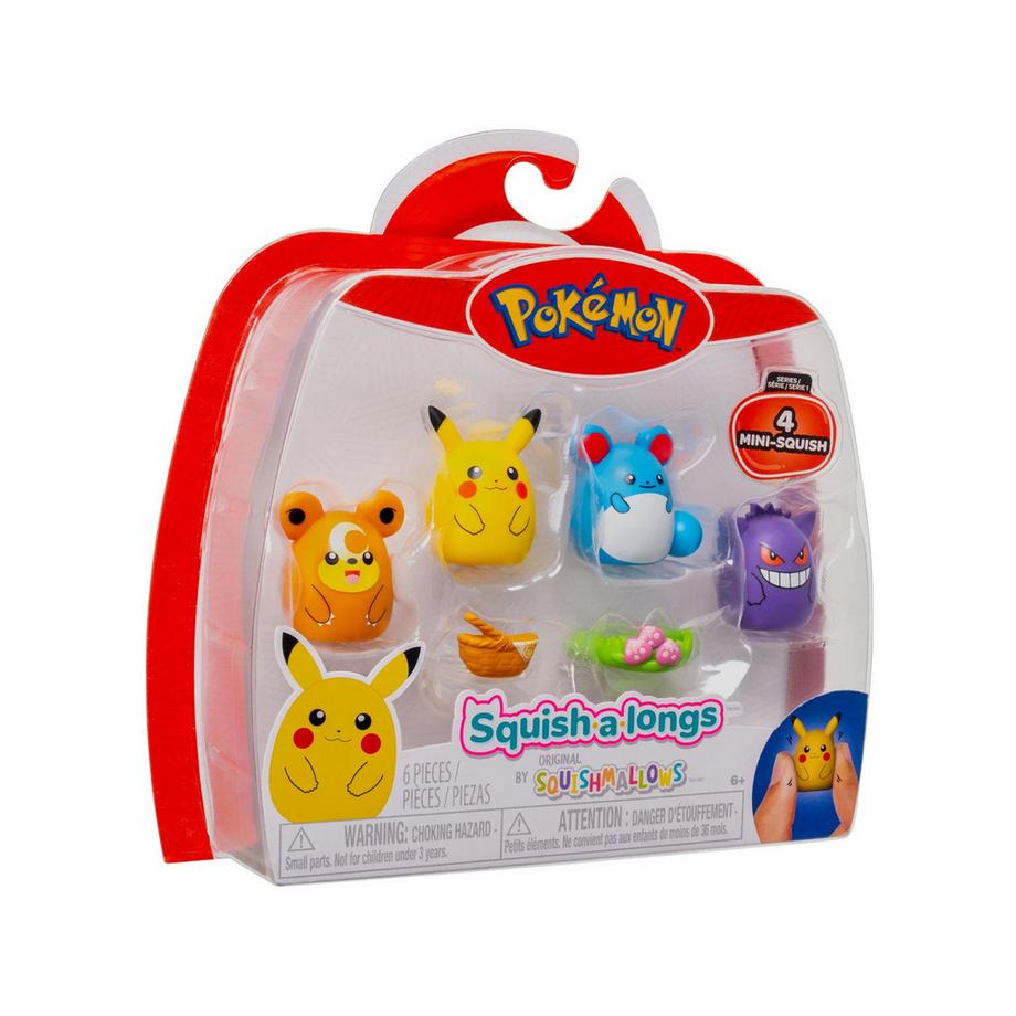 Squishmallows  Squishalongs Pokémon confezione da 4, assortita 