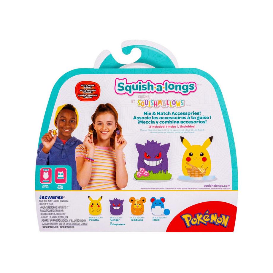 Squishmallows  Squishalongs Pokémon confezione da 4, assortita 