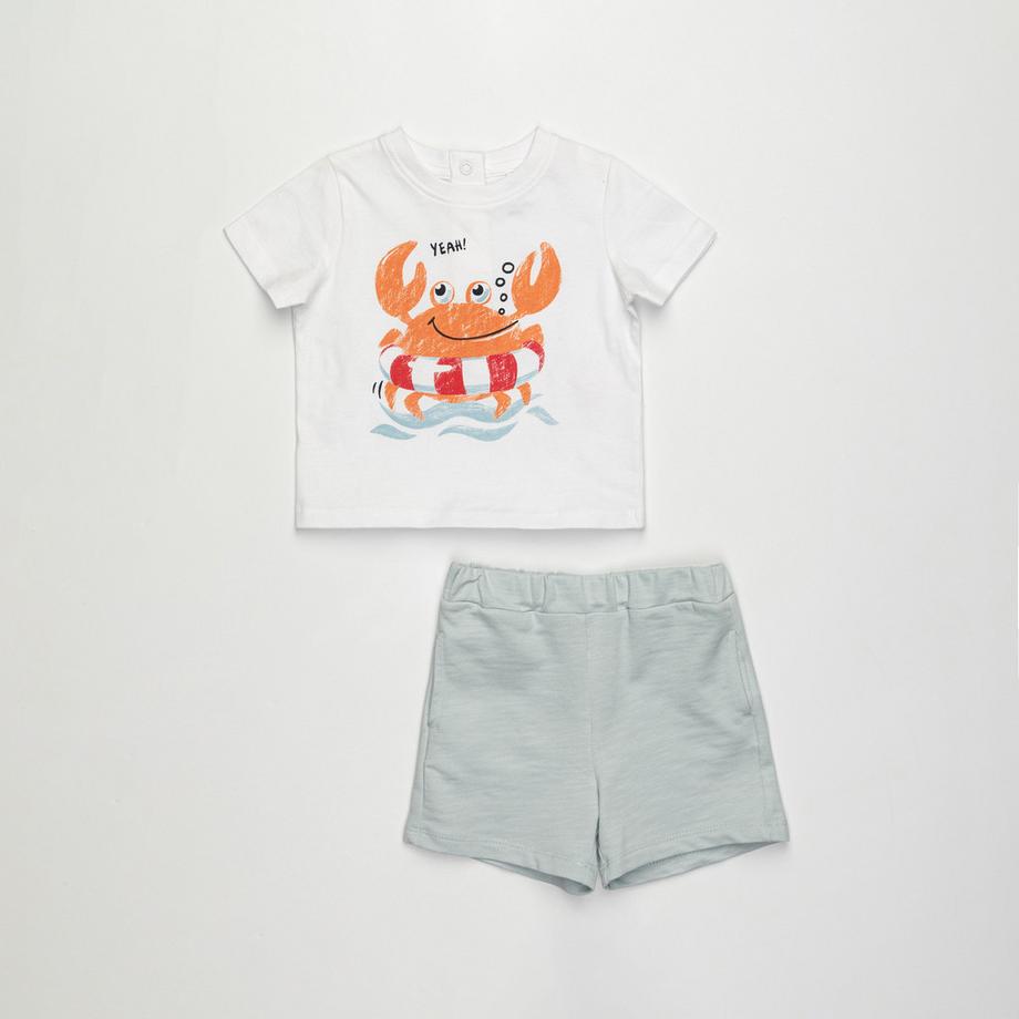 Manor Baby Set Top e Shorts Stampa Granchio  