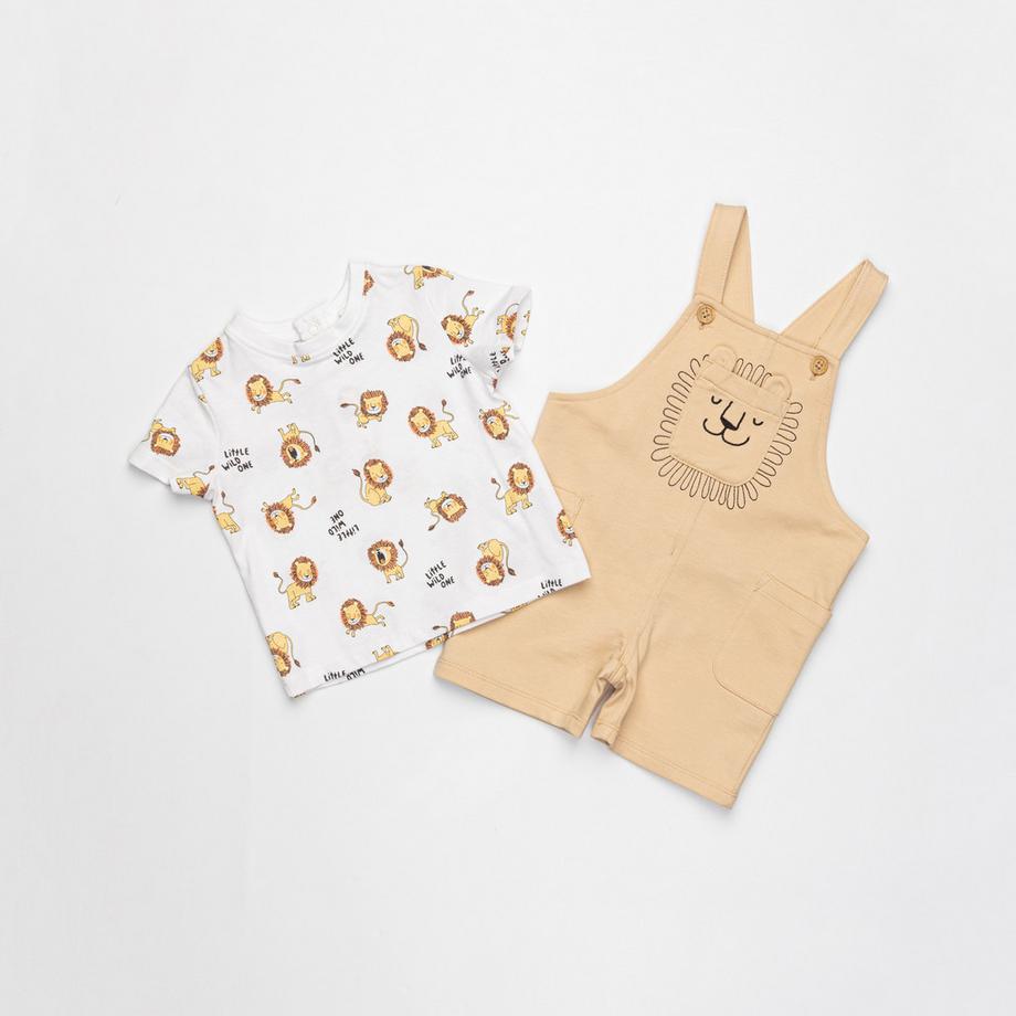Manor Baby Ensemble haut et shorts imprimé lion  