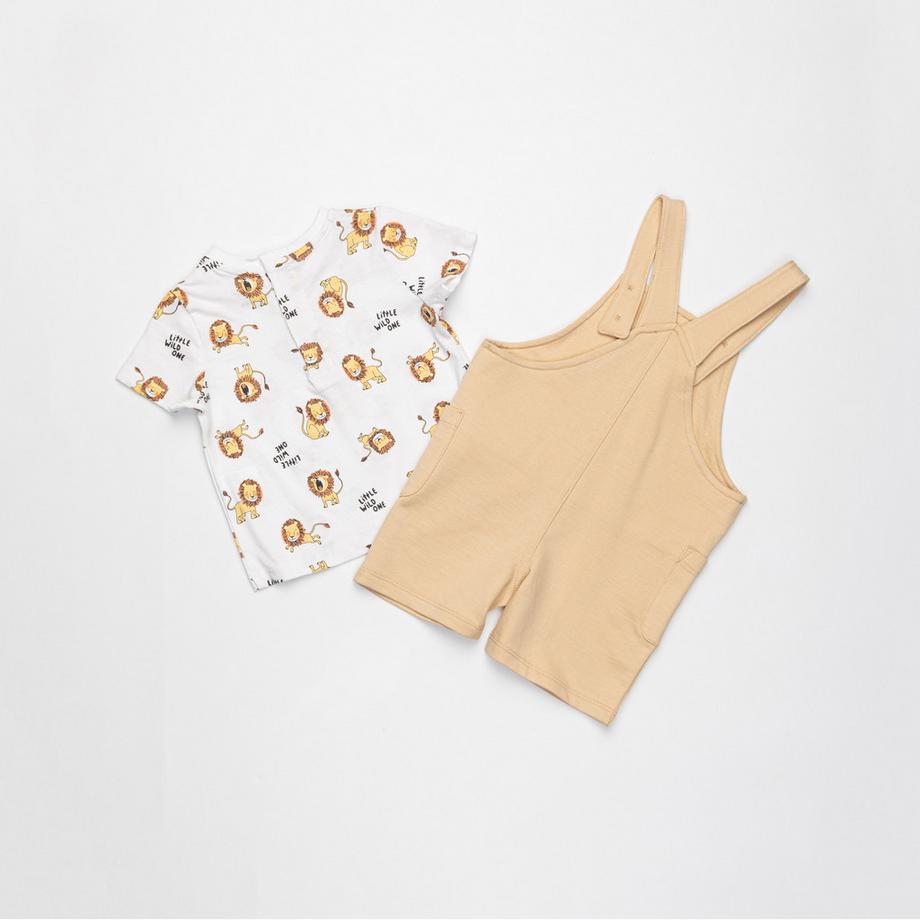 Manor Baby Ensemble haut et shorts imprimé lion  