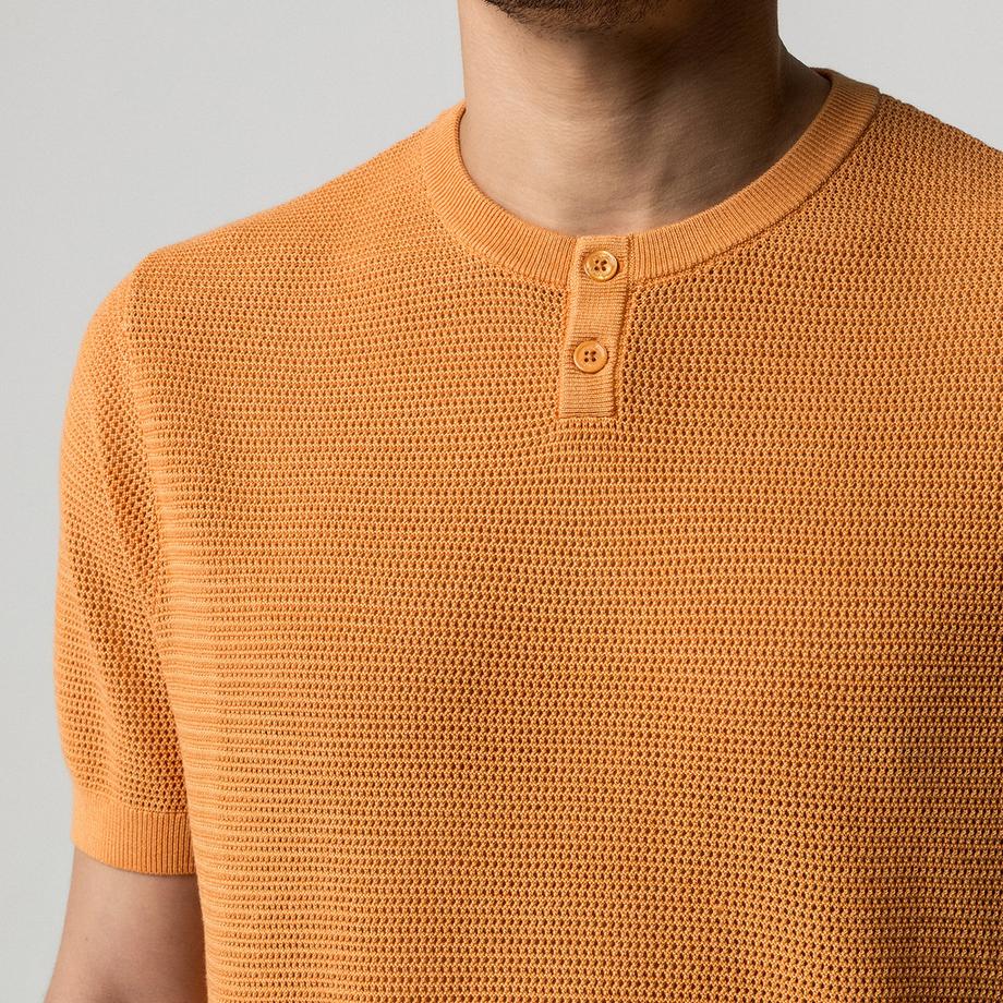 Manor Man Maglione Henley Maniche Corte Regular Fit  