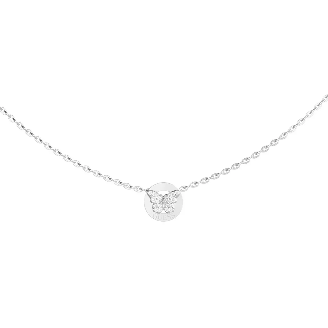 Guess - Halskette, Borboleta, 45.5CM, Silber
