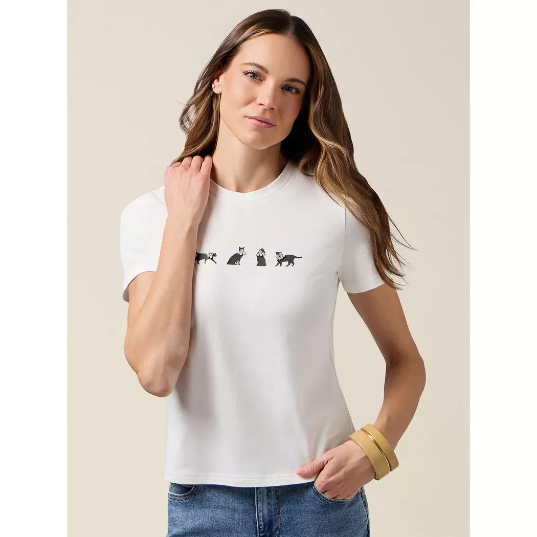 OLTRE - T-Shirt, für Damen, Weiss, Größe S