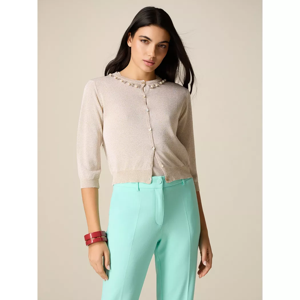 OLTRE - Cardigan, für Damen, Gold, Größe XL