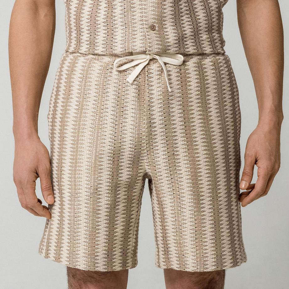 Manor Man Short à motif avec cordon de serrage  