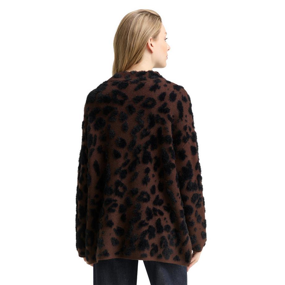 TOM TAILOR Pull Col Montant Imprimé Léopard  