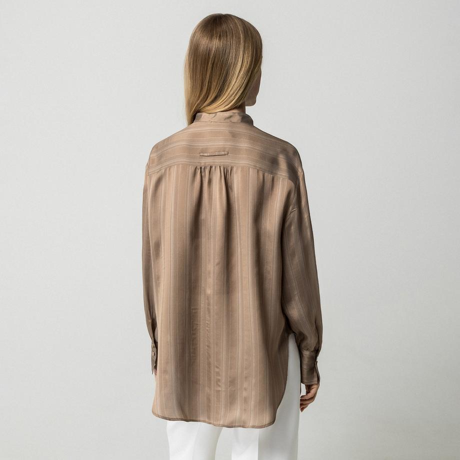 Max & Co MCOVALLO Gestreifte Bluse mit Bindekragen  