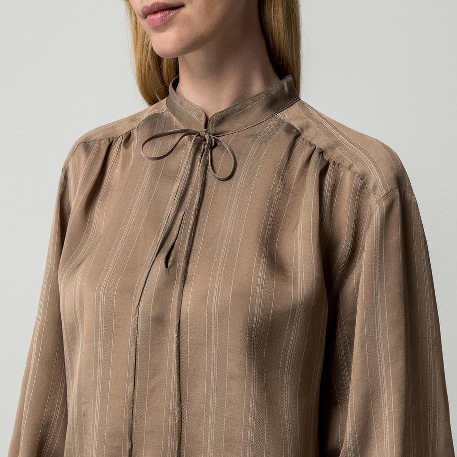 Max & Co MCOVALLO Gestreifte Bluse mit Bindekragen  