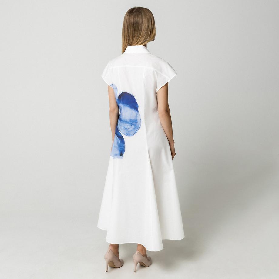 Max & Co MCOGIORNO Robe Chemise Midi Imprimé Floral Bleu  
