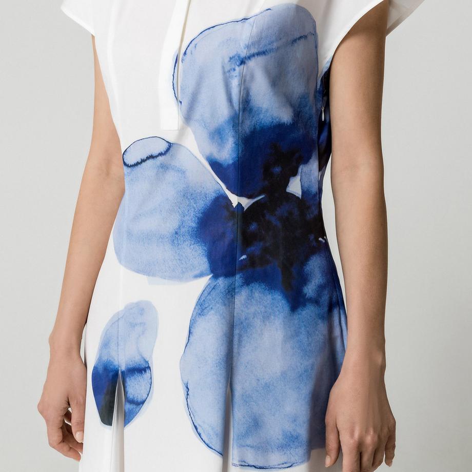 Max & Co MCOGIORNO Robe Chemise Midi Imprimé Floral Bleu  