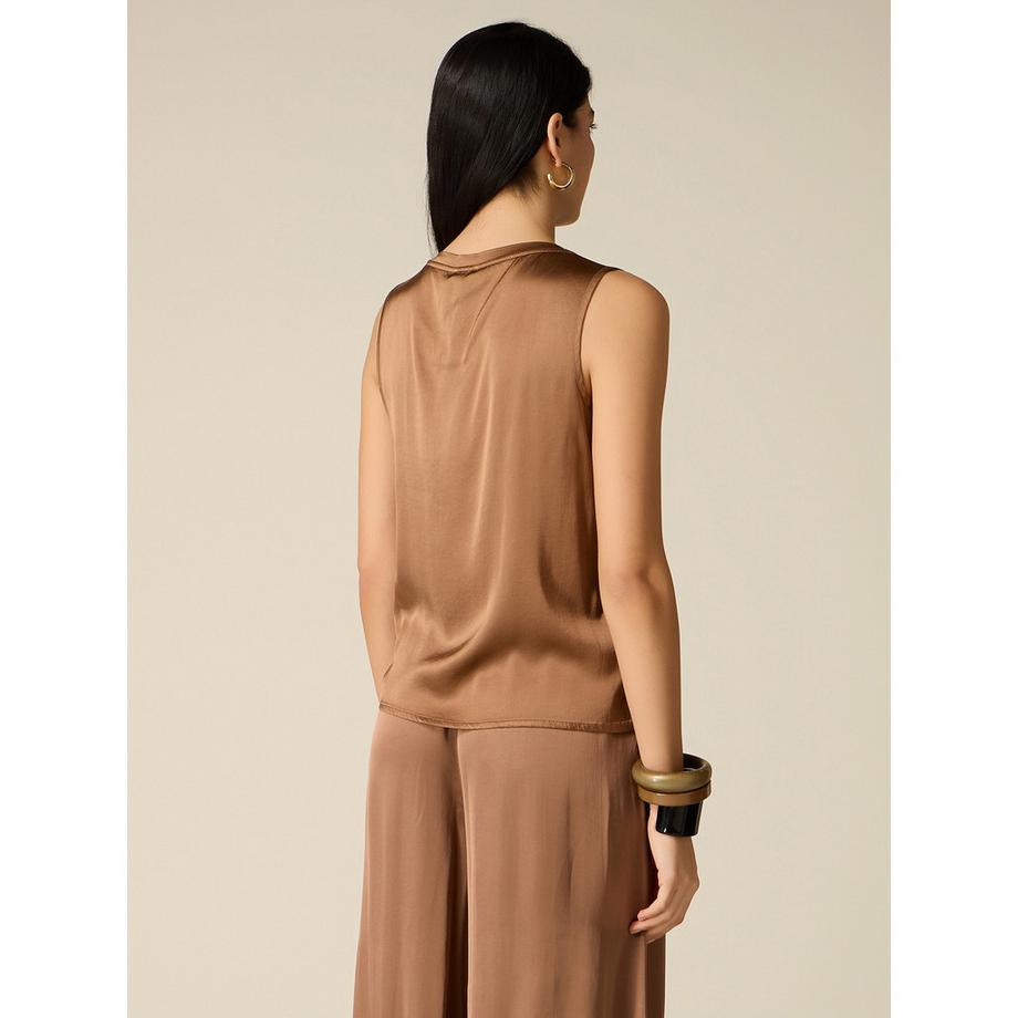 OLTRE Top en satin à encolure dégagée  