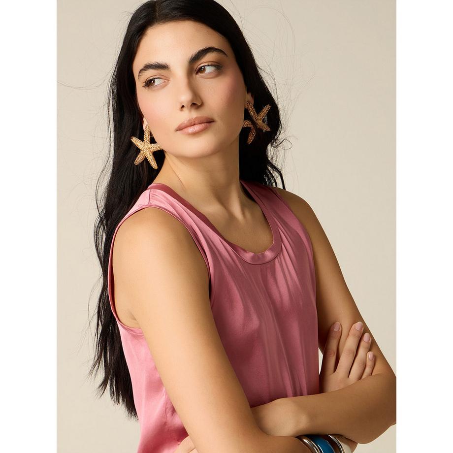 OLTRE Top en satin à encolure dégagée  