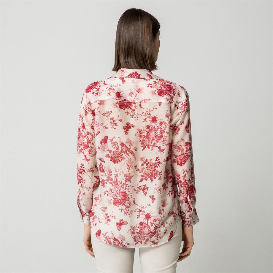 OLTRE Bluse mit Blumenmuster Langarm  