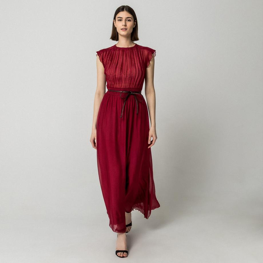 OLTRE Robe longue avec ceinture  