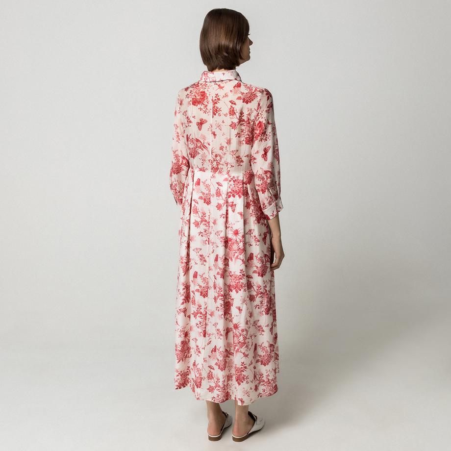 OLTRE Geblümtes Midi Hemdblusenkleid  