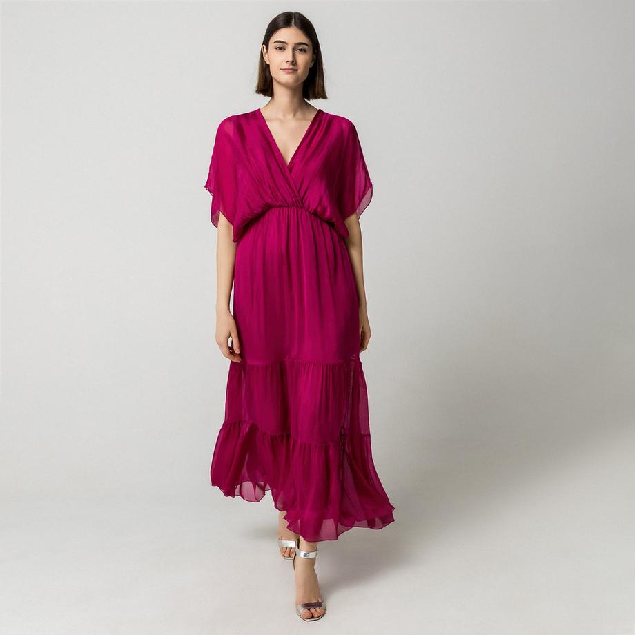 OLTRE Robe longue à jupe étagée  