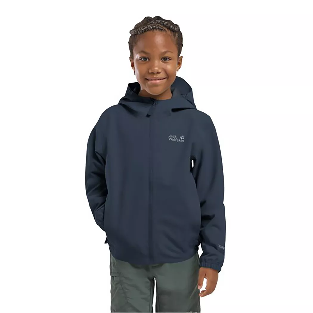 Outdoorjacke JACK WOLFSKIN "FLAZE JACKET K", Kinder, Gr. 116, midnightsky, Obermaterial: 100% POLYESTER. Futter: 100% POLYESTER, Jacken Outdoorjacke