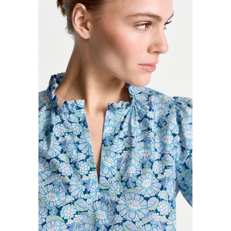 Rich & Royal Bluse mit Blumenmuster und Rüschenkragen  