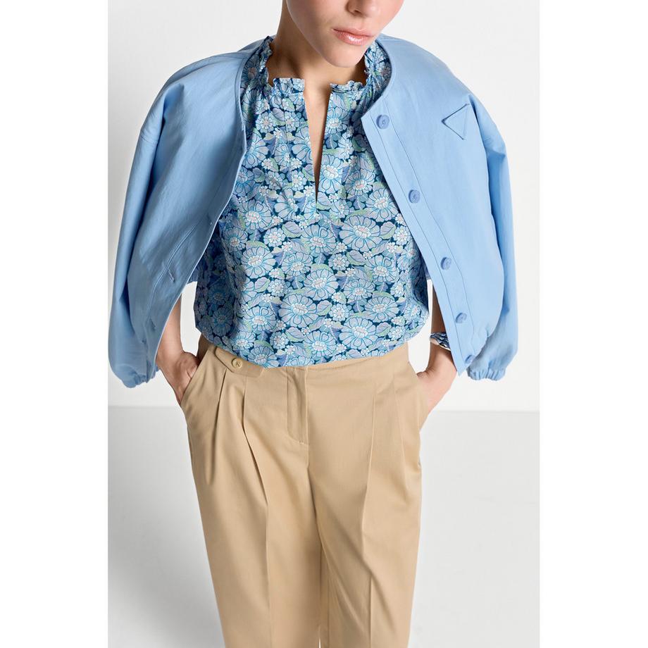 Rich & Royal Bluse mit Blumenmuster und Rüschenkragen  