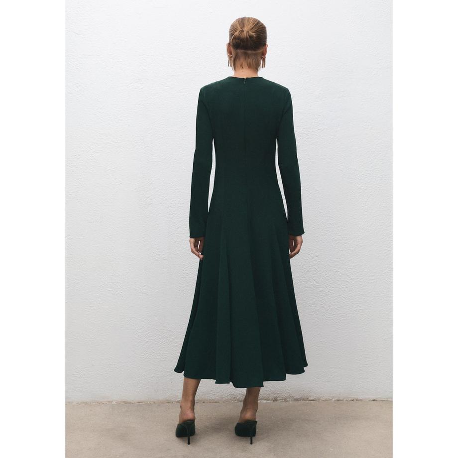 MANGO Ruby Langarm Flared Midikleid  