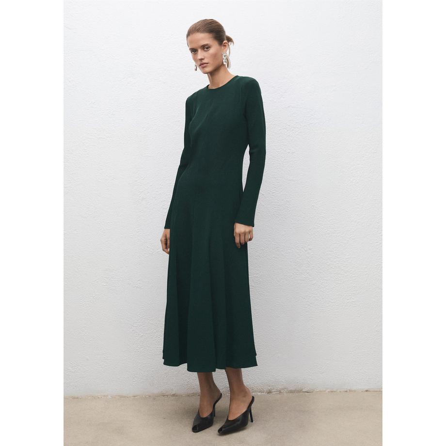 MANGO Ruby Langarm Flared Midikleid  