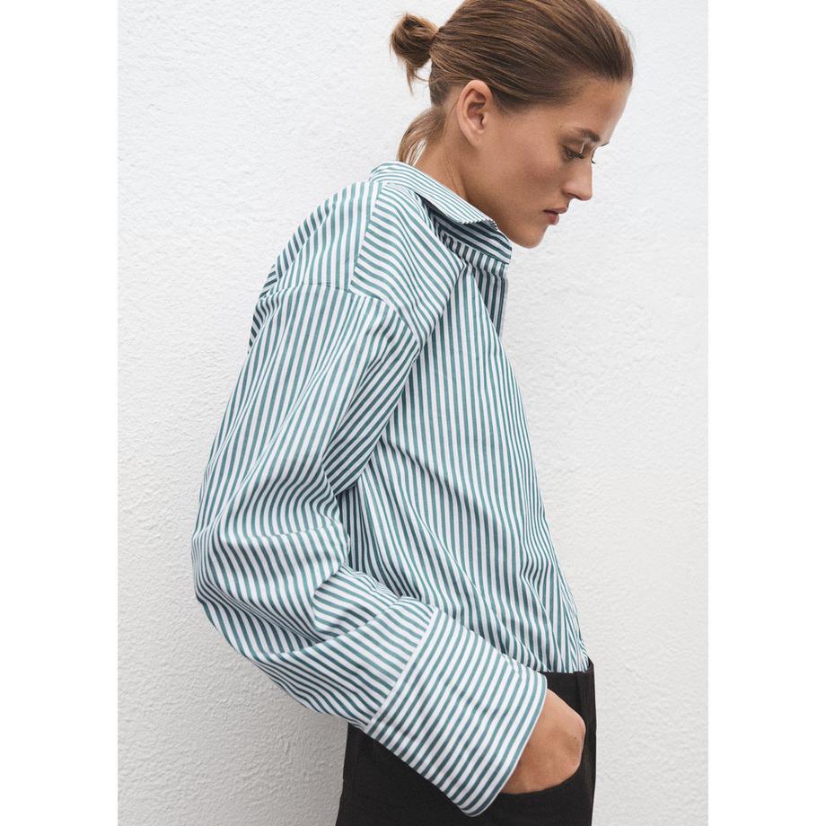 MANGO RIALTA Gestreifte Langarmbluse  
