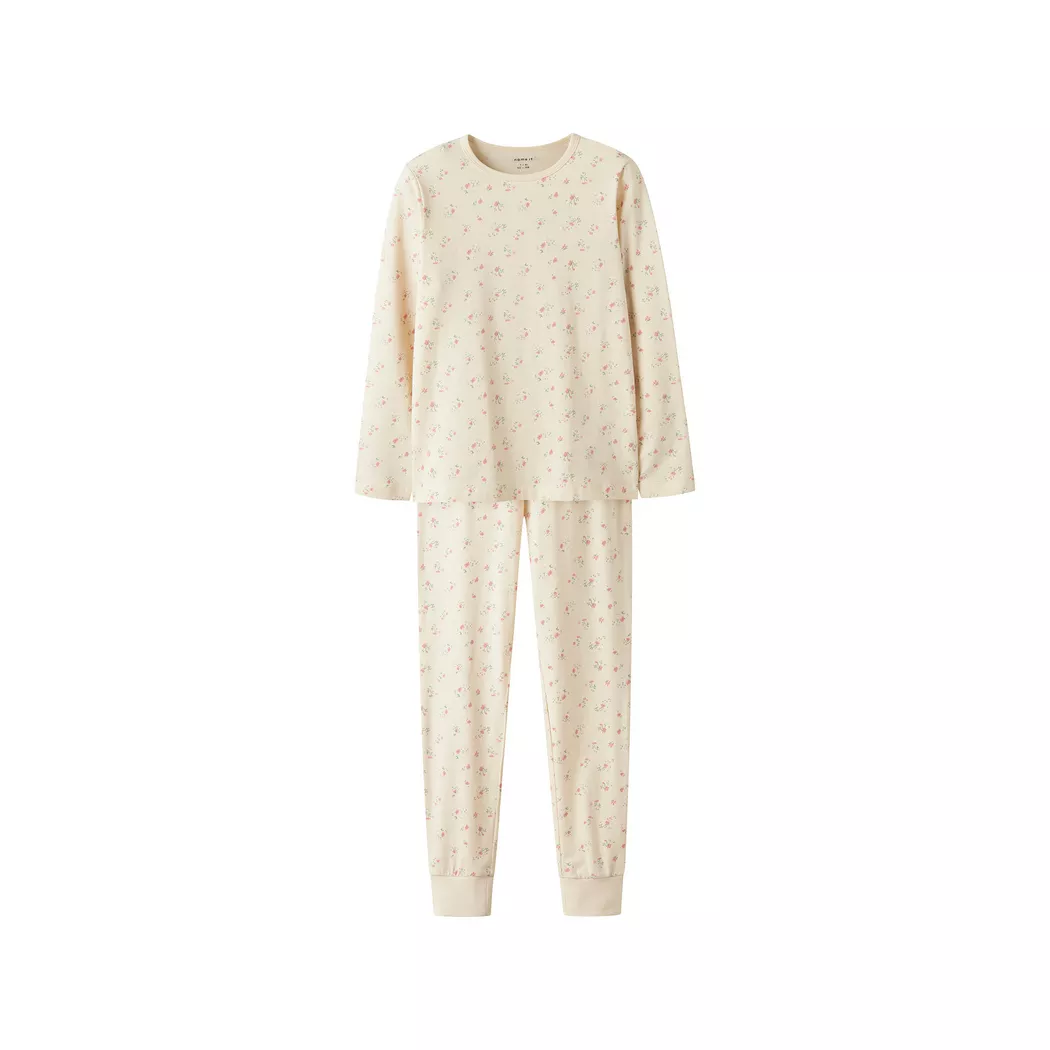Schlafanzug NAME IT "NKMNIGHTSET PEYOTE MONSTER TRUCK NOOS", Jungen, Gr. 146 (152), beige (peyote), Jersey, Obermaterial: 95% Baumwolle, 5% Elasthan, bedruckt, unifarben, relaxed fit normal, Rundhals, abgesteppte Kante, Homewear-Sets Schlafanzug, Oberteil 2