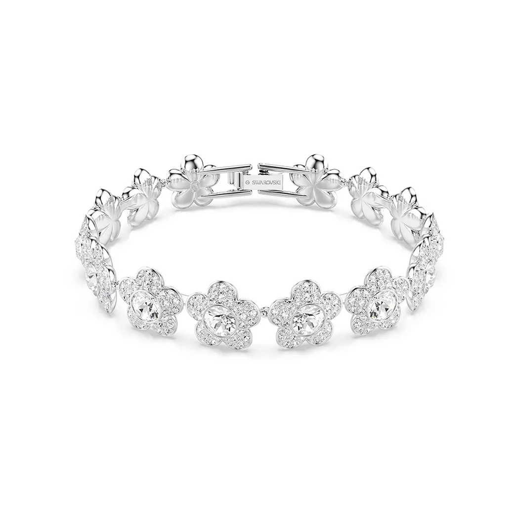 Armkette SWAROVSKI "Schmuck Geschenk Capsule Armband", metallfarben, kristallweiß, kristallweiß, Armbänder, Damen, Metall, Armkette, mit Swarovski Kristall