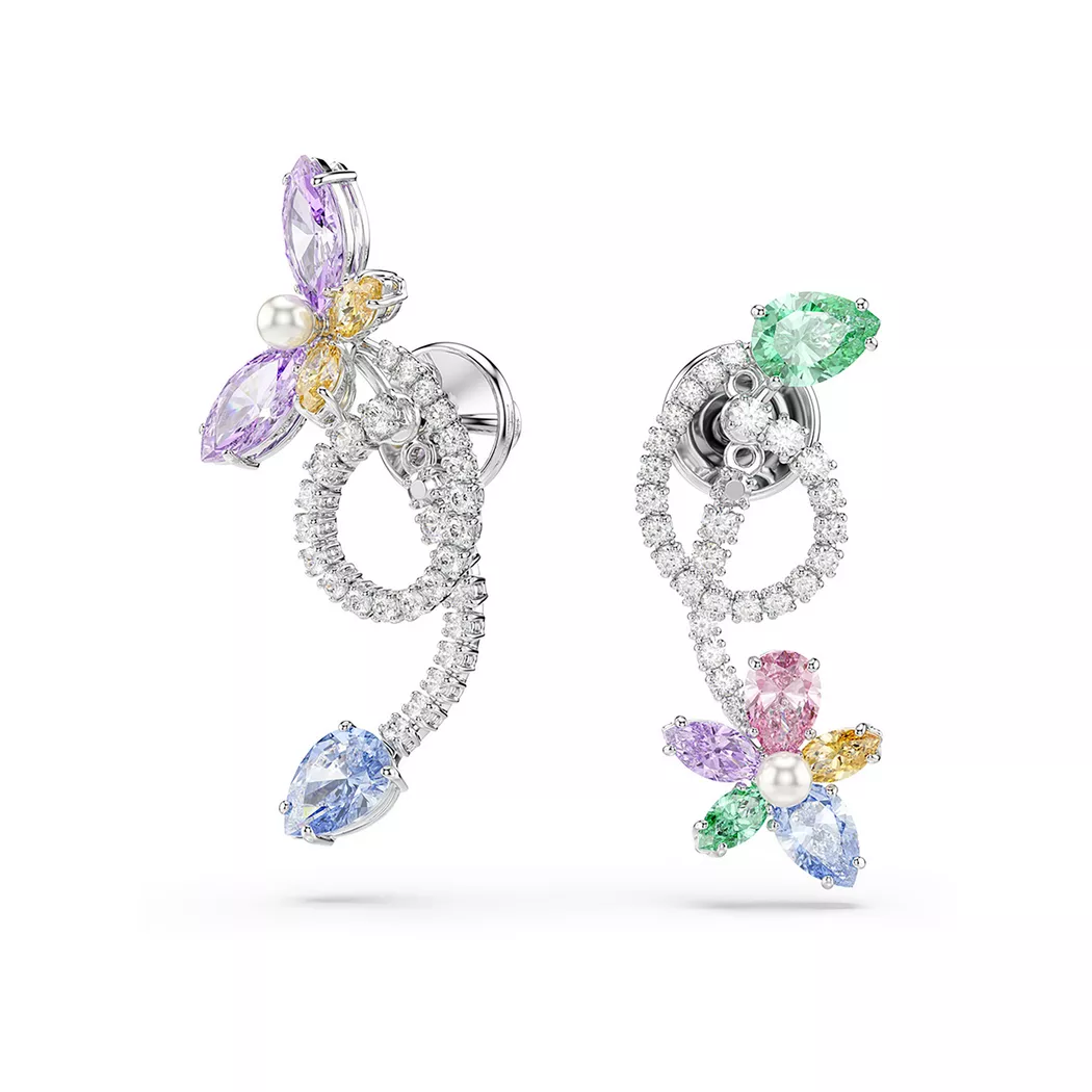 Paar Ohrstecker SWAROVSKI "Schmuck Geschenk 2026 CAPSULE Ohrringe Blume", metallfarben, kristallweiß, weiß, kristallweiß, Ohrringe, Damen, Metall Perlen, Metall, Perlen, mit Swarovski Kristall - mit Swarovski Perle 4