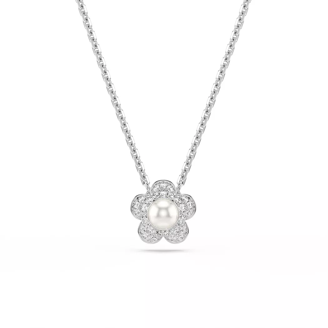 Kette mit Anhänger SWAROVSKI "Schmuck Geschenk 2026 CAPSULE Halskette", metallfarben, kristallweiß, weiß, Halsketten, Damen, Metall Perlen, Metall, Perlen, mit Swarovski Kristall - mit Swarovski Perle