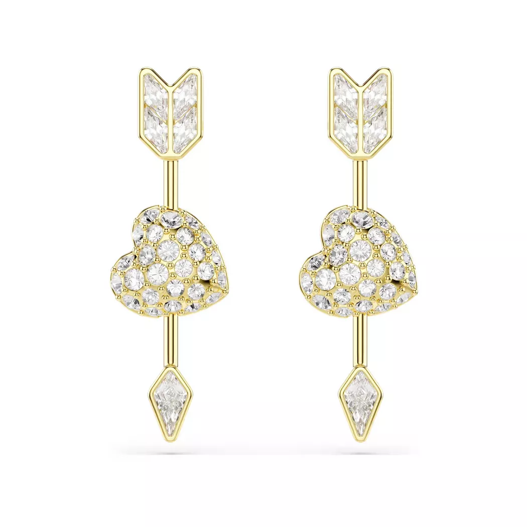 Paar Ohrstecker SWAROVSKI "Schmuck Geschenk Idyllia Drop-Ohrhänger Blume", gold (gelbgoldfarben, metallfarben, blau, grün, gelb, lila, rosa,, blau, grün, gelb, lila, rosa,), Ohrringe, Damen, Metall, mit Swarovski Kristall 4