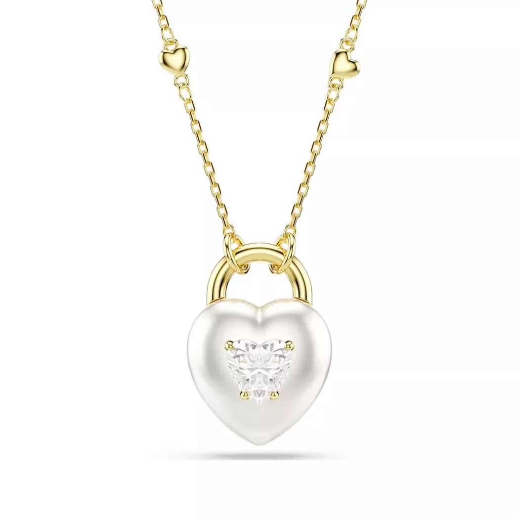 Kette mit Anhänger SWAROVSKI "Schmuck Geschenk Idyllia Anhänger Blume", gold (gelbgoldfarben, blau, gelb, lila), Halsketten, Damen, Metall, L: 49, mit Swarovski Kristall 2