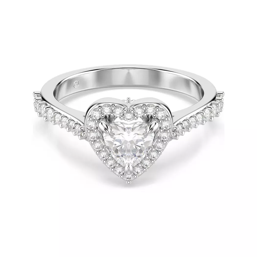 Fingerring SWAROVSKI "Schmuck Geschenk Una Ring" Gr. 58, metallfarben, kristallweiß, Fingerringe, Damen, 58, Metall, Fingerring, mit Swarovski Kristall, Zirkonia (synth.)