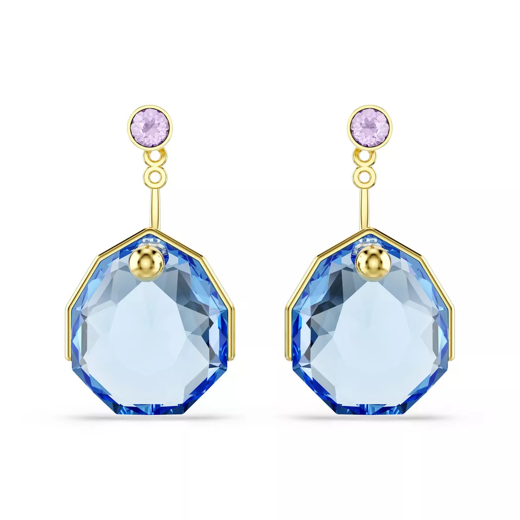 Paar Ohrstecker SWAROVSKI "Schmuck Geschenk Gema Drop-Ohrhänger", gold (gelbgoldfarben, metallfarben, grün, blau, rosa, gelb, grün, blau, rosa, gelb), Ohrringe, Damen, Metall, mit Swarovski Kristall 2