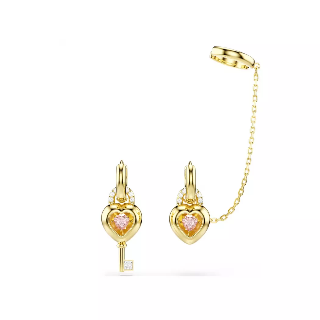 Paar Ohrstecker SWAROVSKI "Schmuck Geschenk Idyllia Drop-Ohrhänger Blume", gold (gelbgoldfarben, metallfarben, blau, grün, gelb, lila, rosa,, blau, grün, gelb, lila, rosa,), Ohrringe, Damen, Metall, mit Swarovski Kristall
