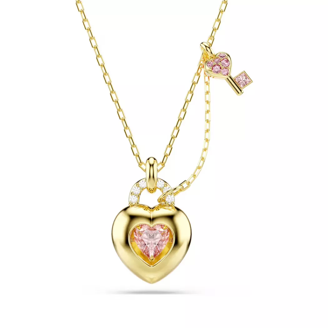 Collier SWAROVSKI "Schmuck Geschenk Idyllia Halskette Blume", gold (gelbgoldfarben, rosa, lila, gelb, grün, blau), Halsketten, Damen, Metall, L: 43 B: 38mm, Collier, mit Swarovski Kristall, B:38mm