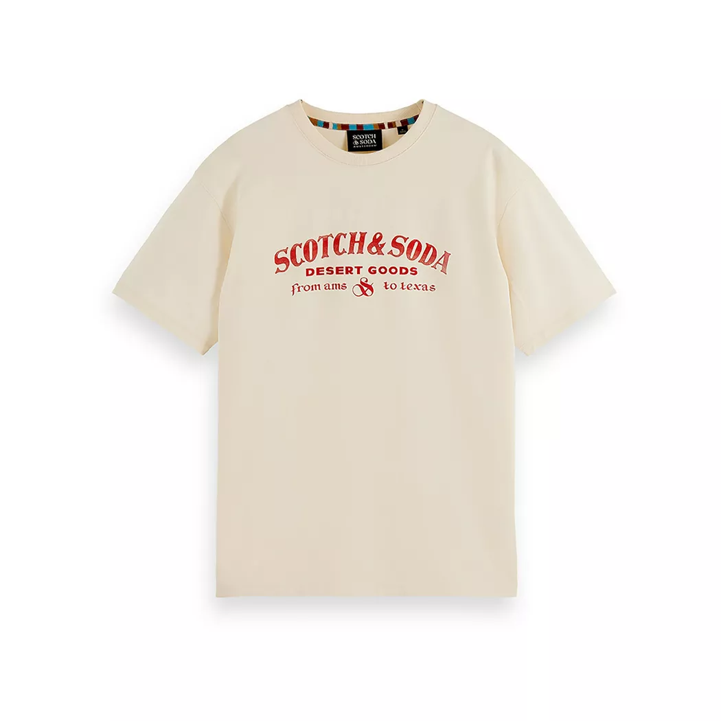 Scotch & Soda T-shirt à Manches Courtes 183013 Eggnog S Homme