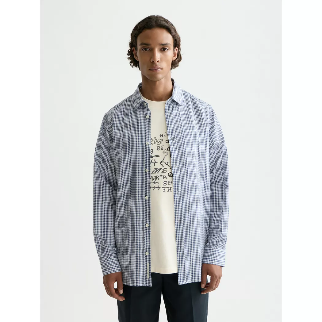 Scotch & Soda Chemise à Manches Longues 182222 Oceana Micro Check S Homme
