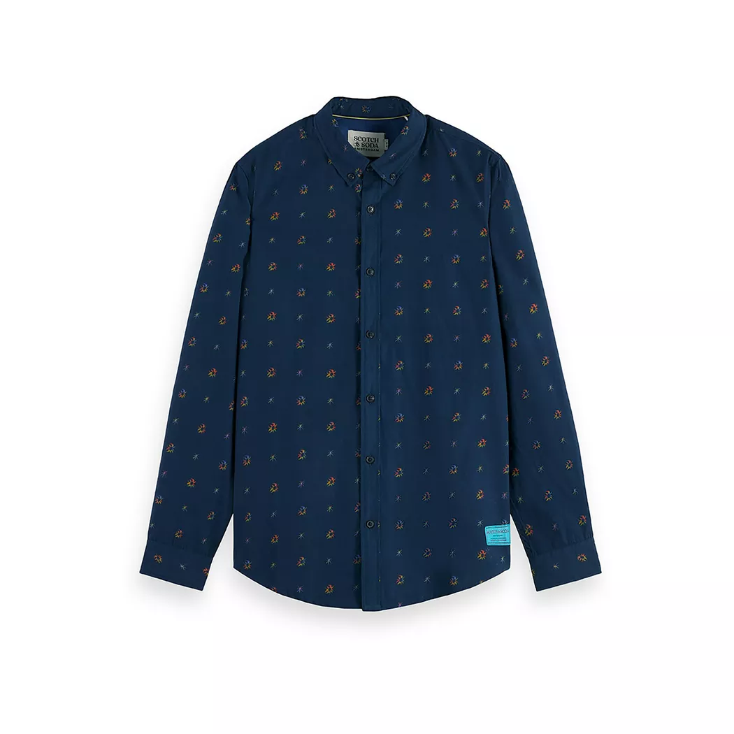 Scotch & Soda Chemise à Manches Longues 182211 Cosmic Sky Ditsy Carbon XL Homme