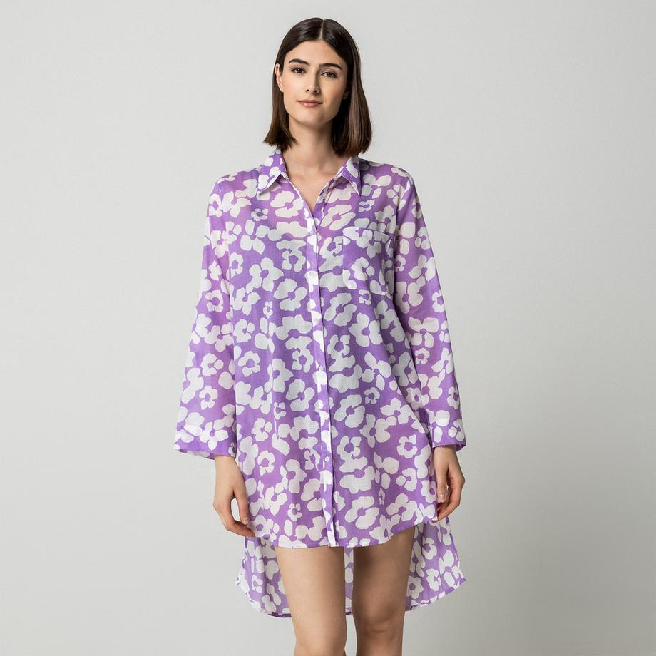 Robe tunique, manches courtes