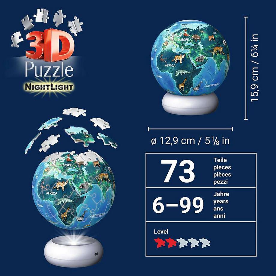 Ravensburger  La Terre illuminé, 72 pièces 
