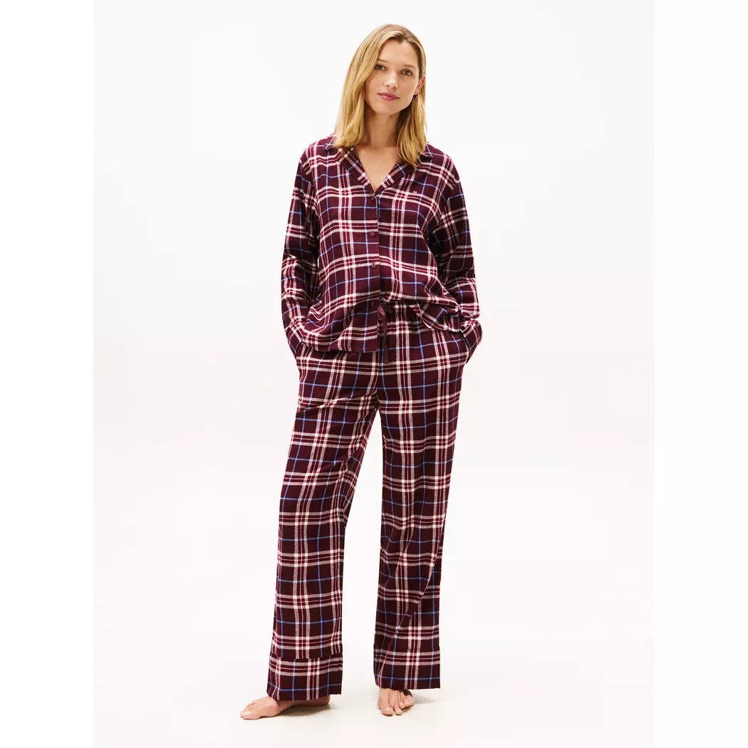 Tommy Hilfiger Pyjama à Manches Longues Uw0uw06155 City Plaid Ivory Silk S Femme 2