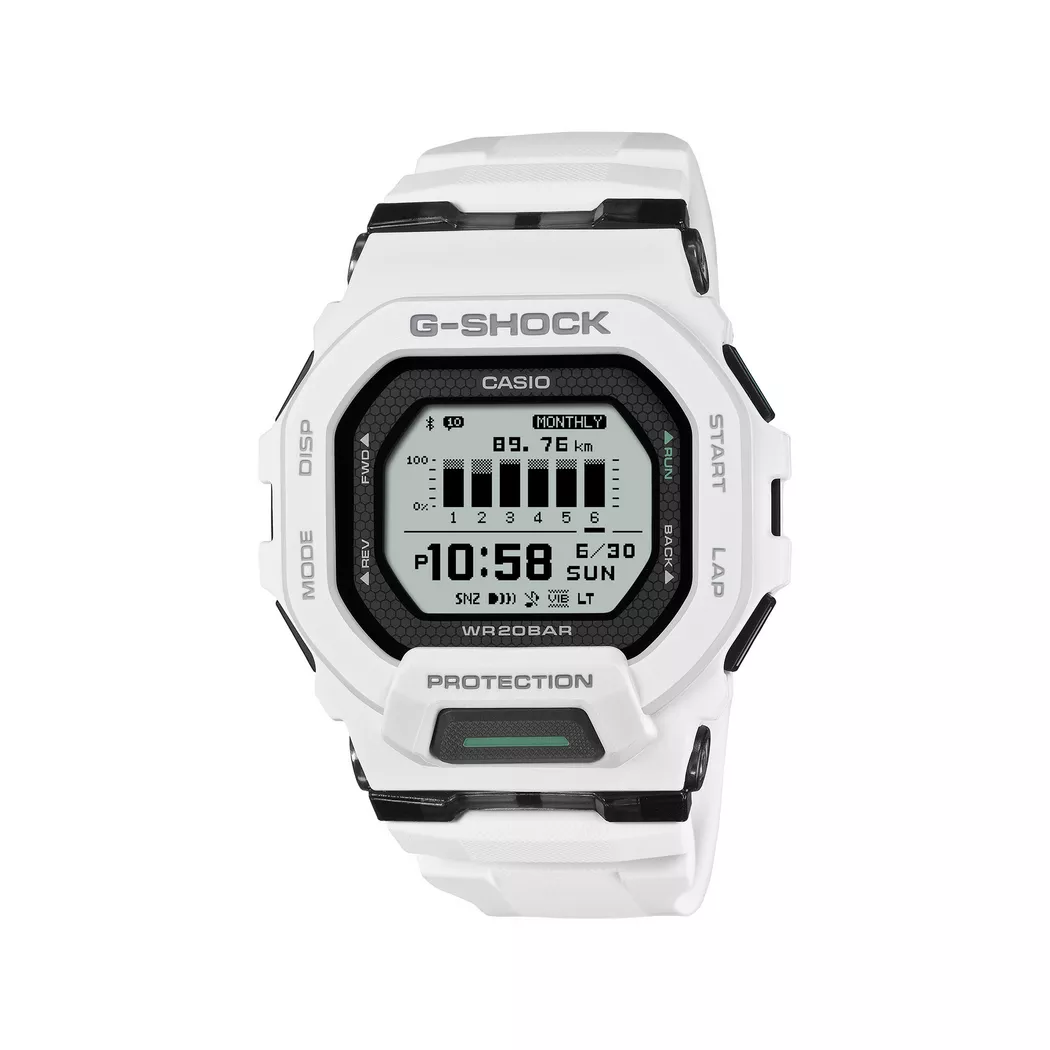 Smartwatch CASIO G-SHOCK "GBD-200-1ER", weißschwarz, weiß, Smartwatches, Herren, Smartwatch, Quarzuhr, Armbanduhr, Herrenuhr, Training Planner, Training Log